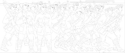 紅色黨建浮雕雕塑原創手繪設計稿