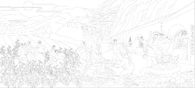 紅色黨建浮雕雕塑原創(chuàng)手繪設計稿