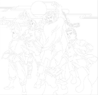 紅色黨建浮雕雕塑原創(chuàng)手繪設計稿