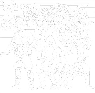 紅色黨建浮雕雕塑原創(chuàng)手繪設計稿