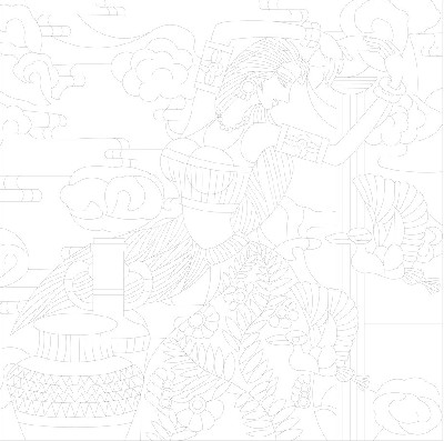 民族團結(jié)浮雕雕塑原創(chuàng)手繪設(shè)計稿