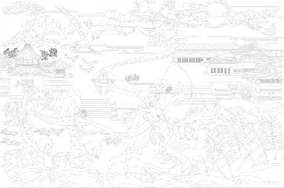 民族團結浮雕雕塑原創手繪設計稿