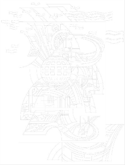 科技創新浮雕雕塑原創手繪設計稿