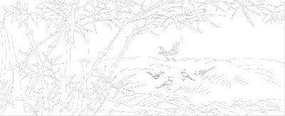 山水風景浮雕雕塑原創(chuàng)手繪設(shè)計稿