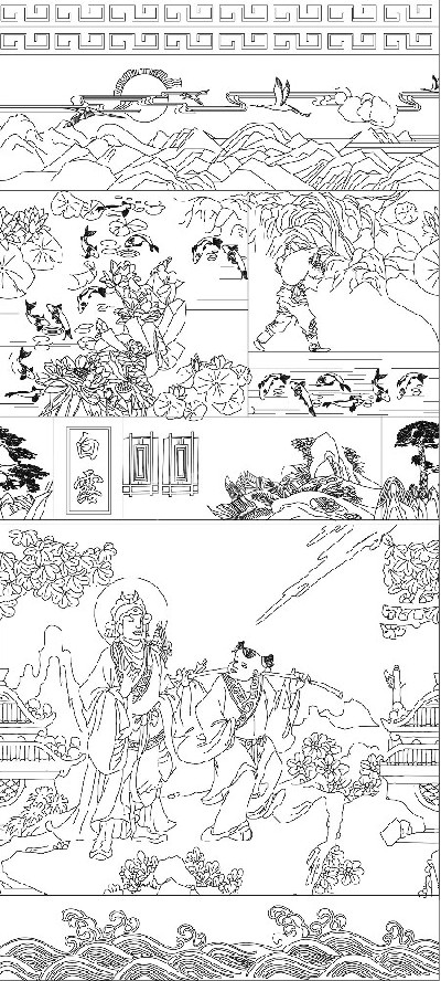 白露浮雕雕塑原創(chuàng)手繪設(shè)計稿