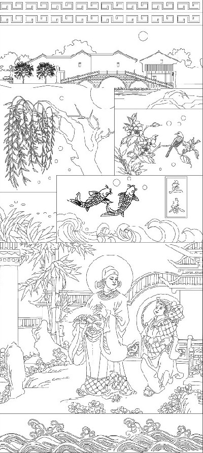 立春浮雕雕塑原創(chuàng)手繪設(shè)計稿