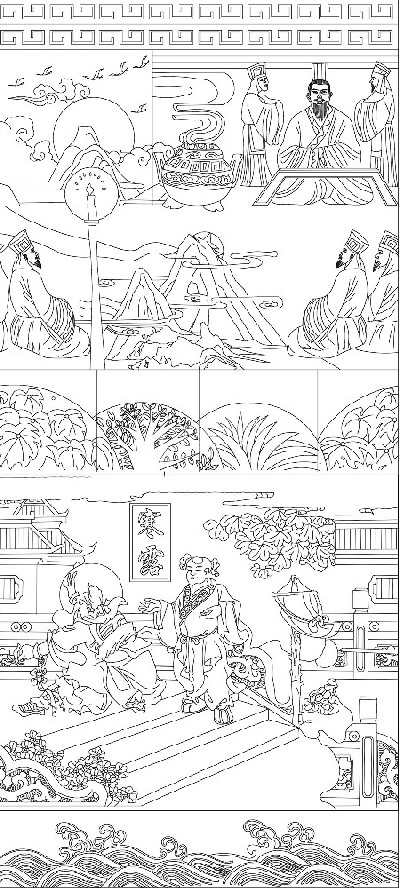 寒露浮雕雕塑原創(chuàng)手繪設(shè)計稿