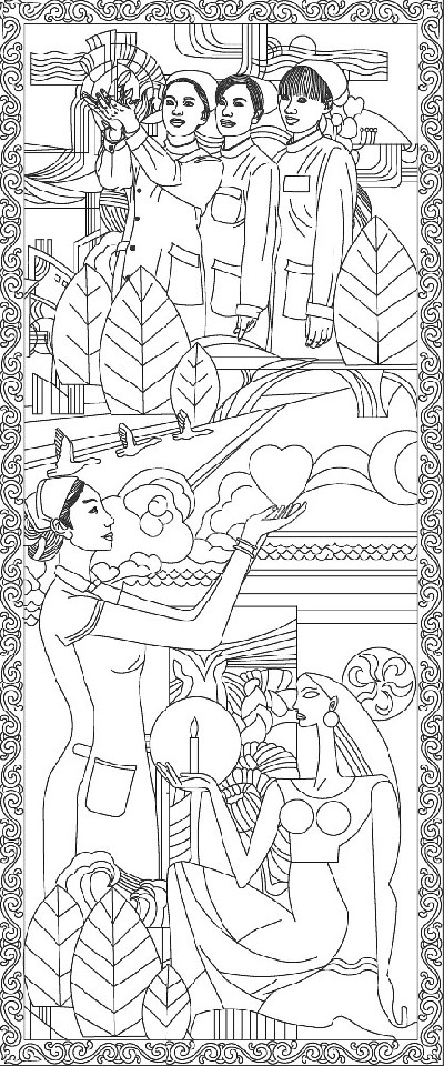 中醫(yī)文化浮雕雕塑原創(chuàng)手繪設(shè)計稿