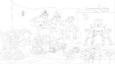 紅色黨建浮雕雕塑原創手繪設計稿