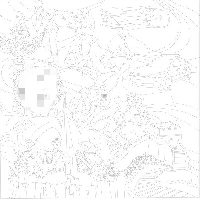 紅色黨建浮雕雕塑原創(chuàng)手繪設(shè)計(jì)稿