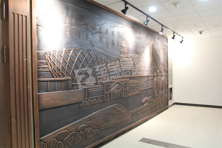 博物館壁畫風景鍛銅浮雕定制
