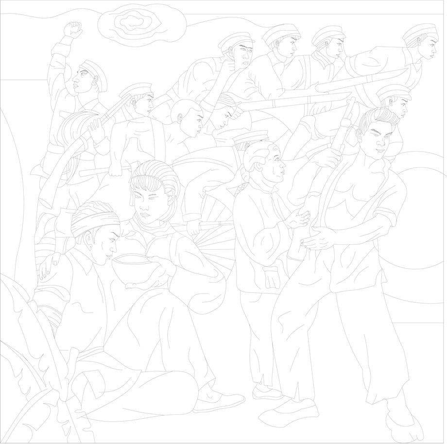 紅色黨建浮雕雕塑原創(chuàng)手繪設(shè)計稿