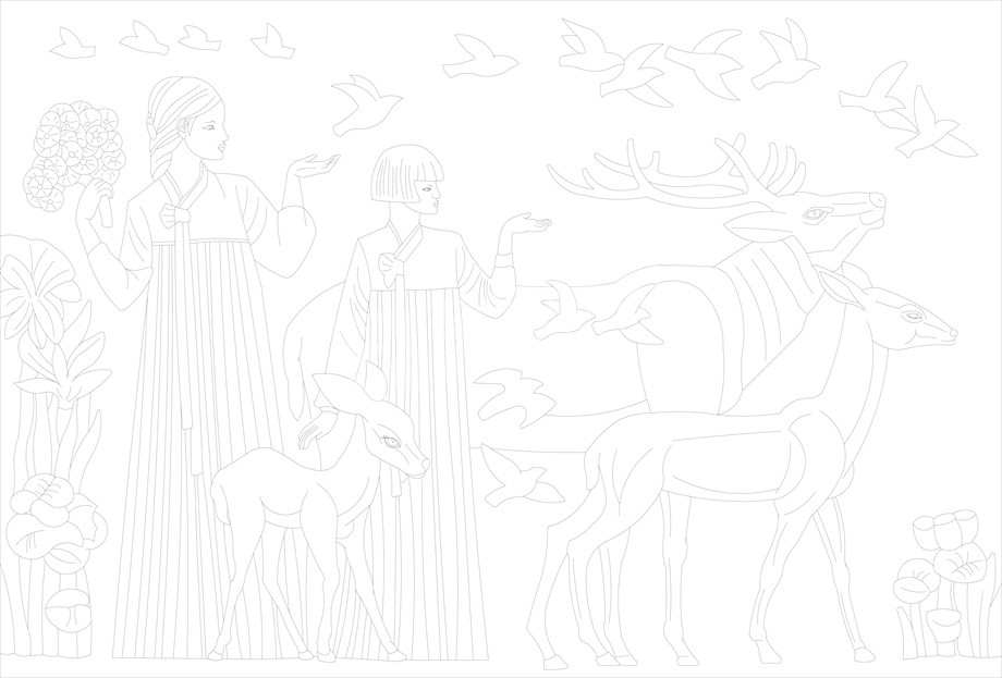 民族團(tuán)結(jié)浮雕雕塑原創(chuàng)手繪設(shè)計稿