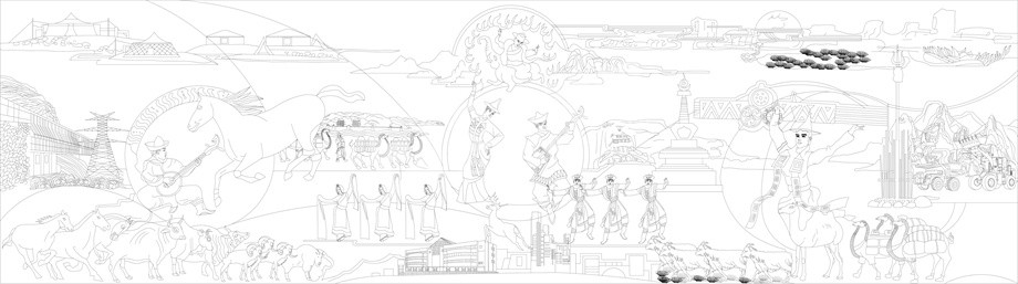 民族團結(jié)浮雕雕塑原創(chuàng)手繪設(shè)計稿