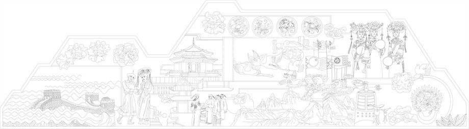 民族團(tuán)結(jié)浮雕雕塑原創(chuàng)手繪設(shè)計稿