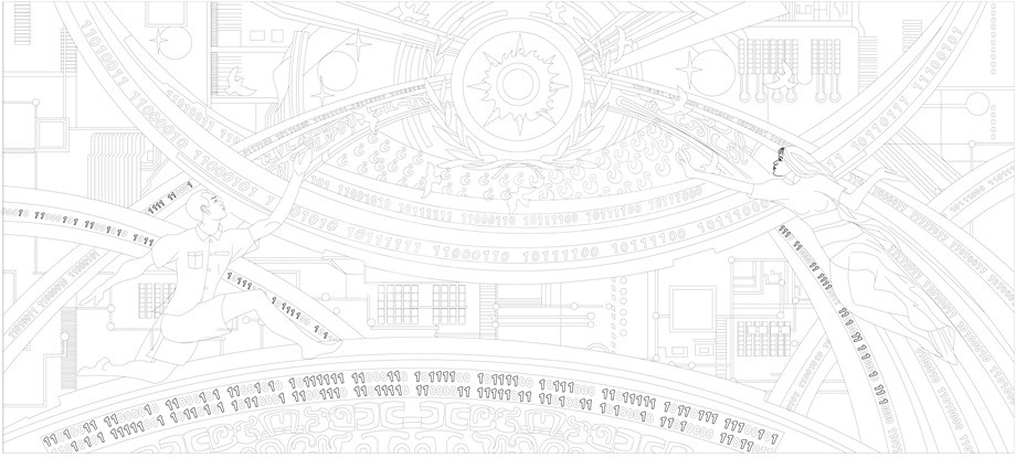 科技創(chuàng)新浮雕雕塑原創(chuàng)手繪設(shè)計稿