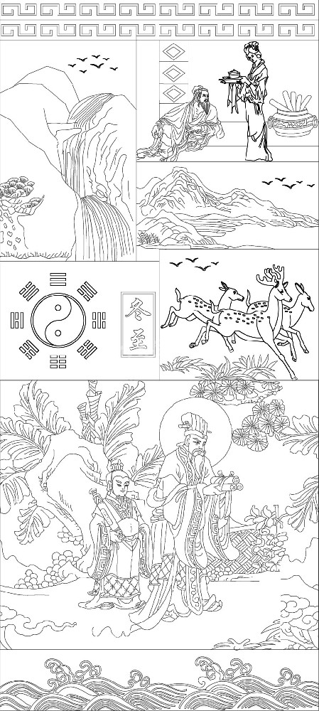 冬至浮雕雕塑原創(chuàng)手繪設計稿