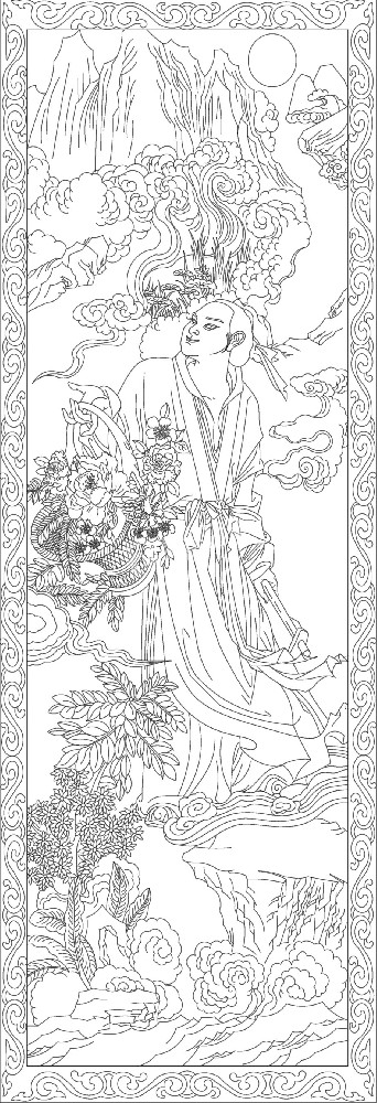 人文歷史浮雕雕塑原創手繪設計稿